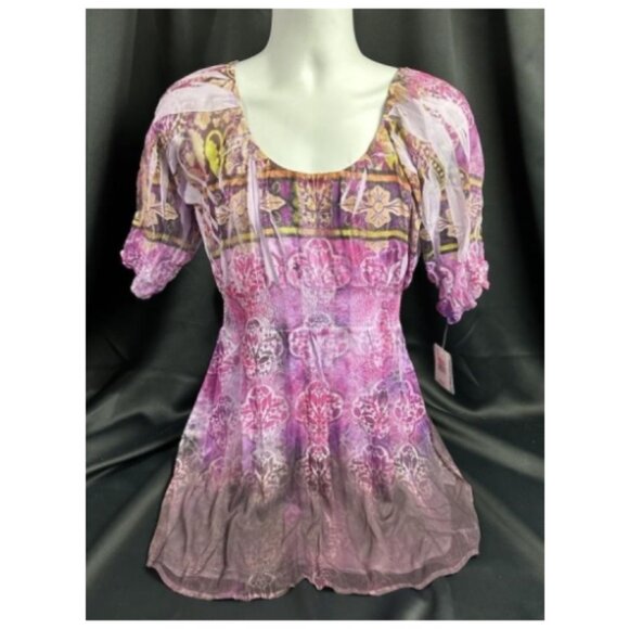 *Unity** Women Multicolor Polyester Scoop Neck 3/4 Sleeve Knee Length Dress M - Picture 4 of 14